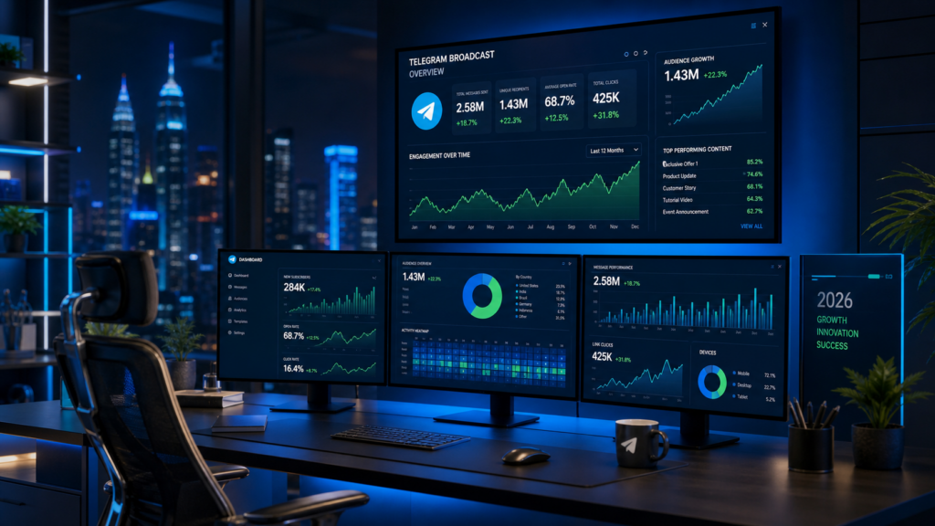 Telegram blasting software dashboard