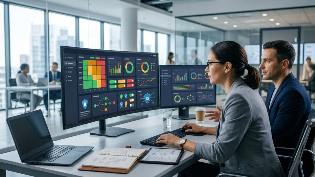 Financial compliance software risk dashboard